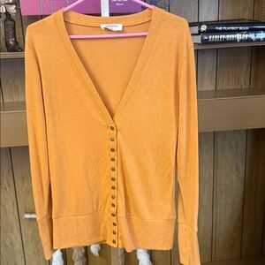 Zenana Mustard Cardigan Snap Buttons